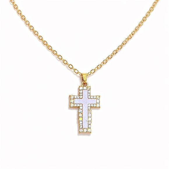 Anthropologie Jewelry - ⚜️ Gold and Silver Cross Pendant Necklace
